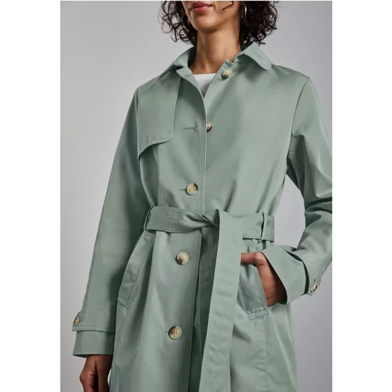 Sage green trench coat by Street One